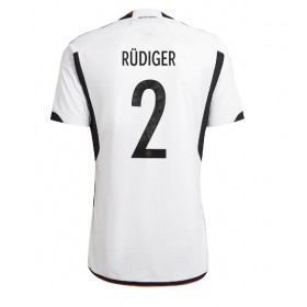 Tyskland Antonio Rudiger #2 Hemmakläder VM 2022 Kortärmad